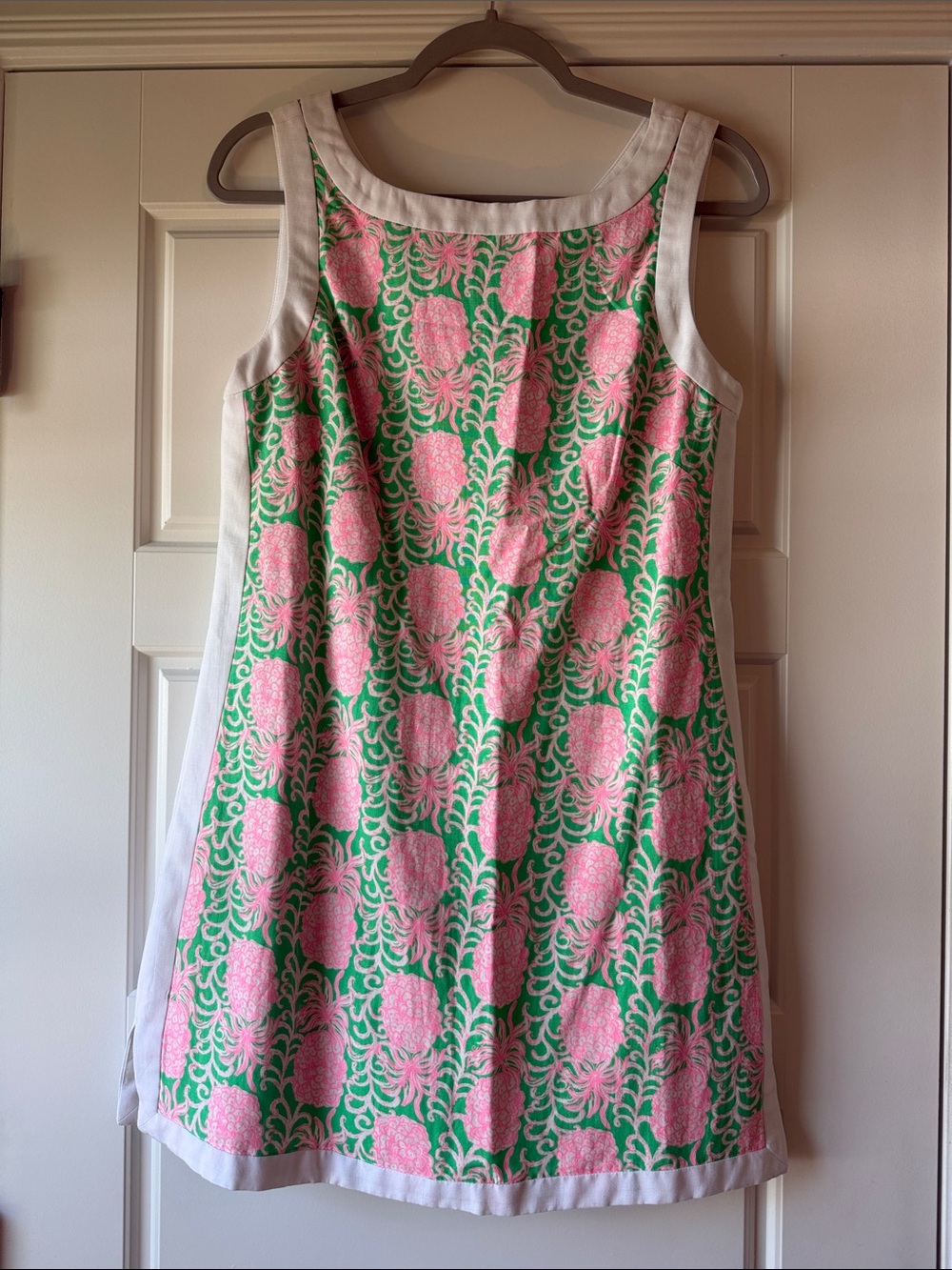 Lilly Pulitzer Pink & Green Pineapple Print Sleeveless Shift Dress